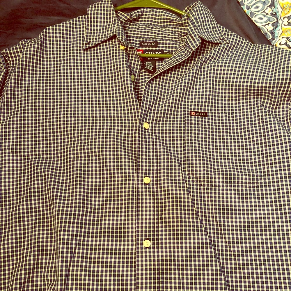 Chaps Blue Plaid Button Up